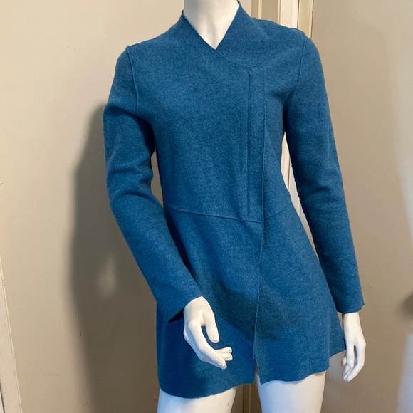 Eileen Fisher Boiled Wool asymmetrical zippered jacket - Picture 1 of 7